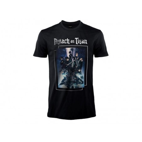 T SHIRT ATTACK ON TITAN GROUP BLACK