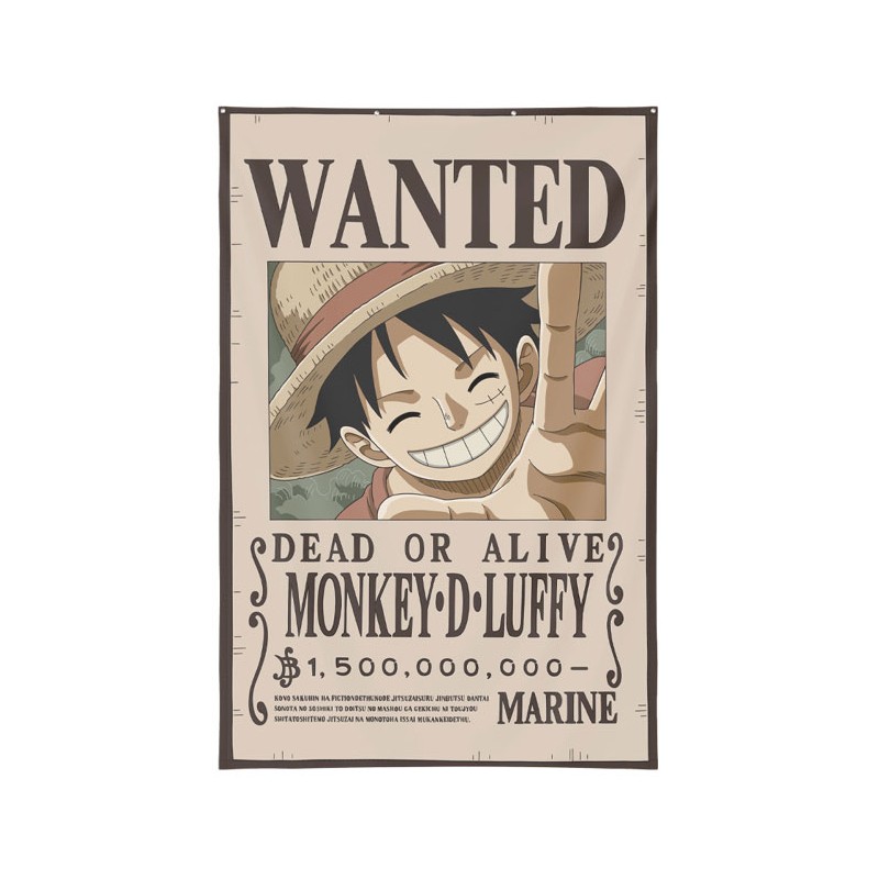 ONE PIECE MONKEY D.LUFFY WANTED WALL DECOR 125X85CM TELO DECORATIVO LYO