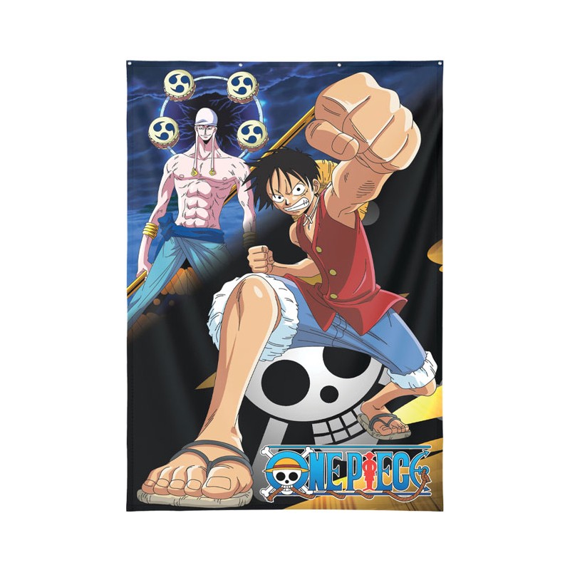 ONE PIECE MONKEY D.LUFFY E ENER WALL DECOR 125X85CM TELO DECORATIVO LYO