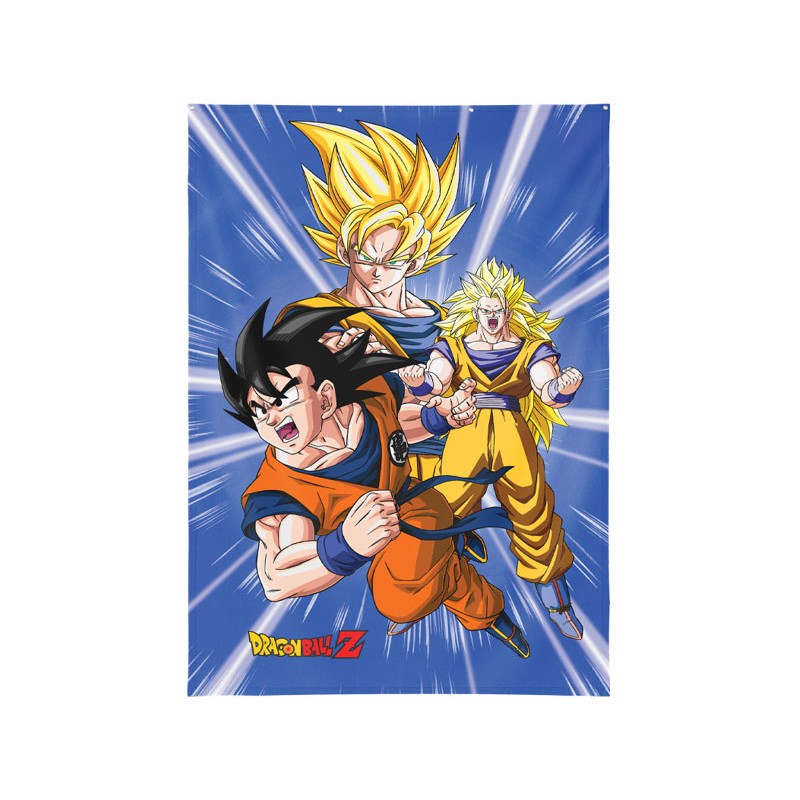 DRAGON BALL Z GOKU TRANSFORMATIONS WALL DECOR 125X85CM TELO DECORATIVO LYO