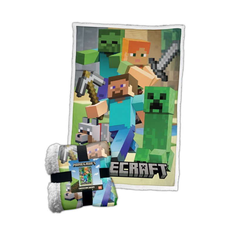 LYO MINECRAFT FLEECE SHERPA BLANKET 100X150CM