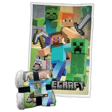 MINECRAFT FLEECE SHERPA BLANKET 100X150CM