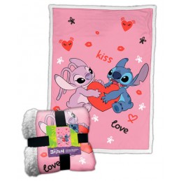 LYO DISNEY STITCH LOVE FLEECE SHERPA BLANKET 100X150CM