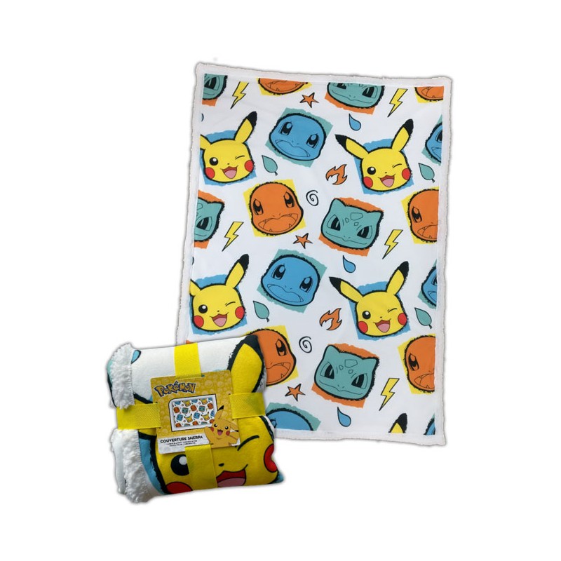 LYO POKEMON FACES FLEECE SHERPA BLANKET 100X150CM