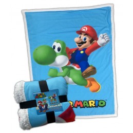 SUPER MARIO E YOSHI COPERTA IN PILE SHERPA 100X150CM LYO