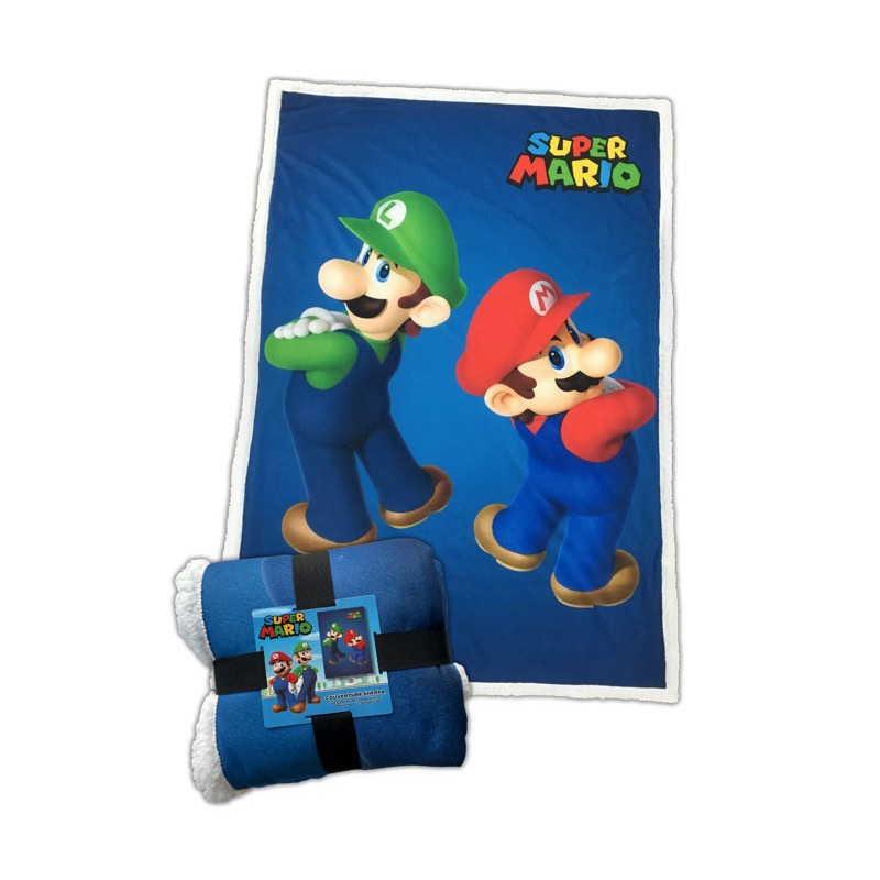 LYO SUPER MARIO AND LUIGI FLEECE SHERPA BLANKET 100X150CM