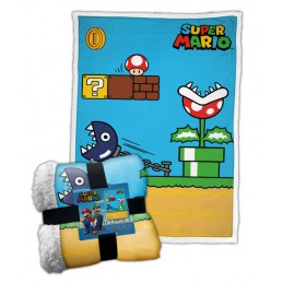 LYO SUPER MARIO VINTAGE LEVEL FLEECE SHERPA BLANKET 100X150CM