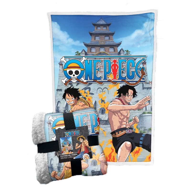 LYO ONE PIECE MONKEY D.LUFFY AND PORTGAS D.ACE FLEECE SHERPA BLANKET 100X150CM