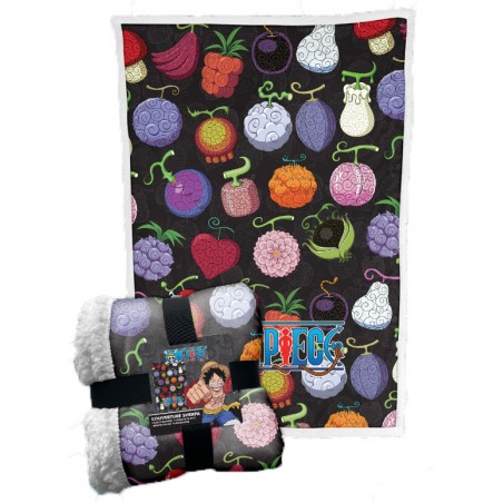 ONE PIECE DEVIL FRUITS FLEECE SHERPA BLANKET 100X150CM