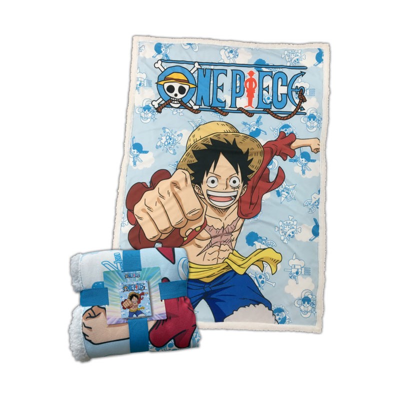 ONE PIECE LOGO MONKEY D.LUFFY COPERTA IN PILE SHERPA 100X150CM LYO