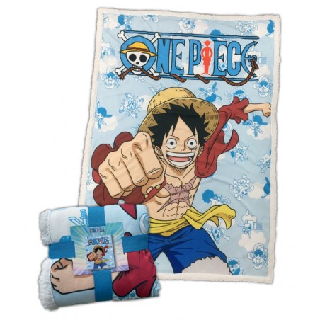 ONE PIECE LOGO MONKEY D.LUFFY COPERTA IN PILE SHERPA 100X150CM