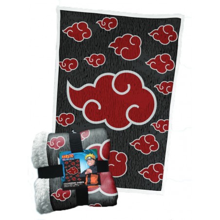 NARUTO SHIPPUDEN AKATSUKI LOGO FLEECE SHERPA BLANKET 100X150CM