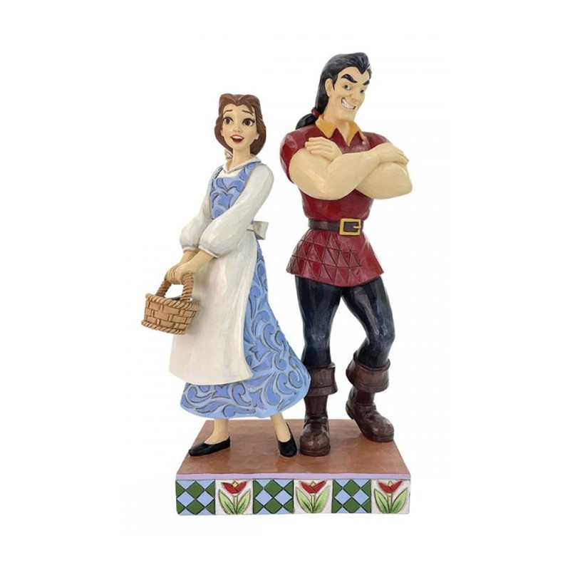 ENESCO BEAUTY AND THE BEAST BELLE AND GASTON DISNEY TRADITIONS STATUE FIGURE