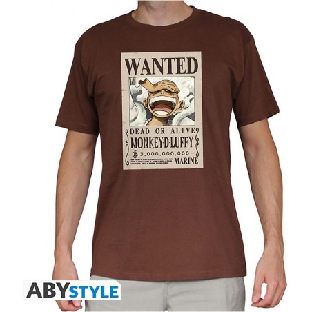 MAGLIA T-SHIRT WANTED MONKEY D. LUFFY GEAR 5 CHOCO TAGLIA L