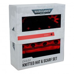 WARHAMMER 40K CHAOS KNITTED HAT AND SCARF SET SCIARPA E BERETTA AAA MERCHANDISE