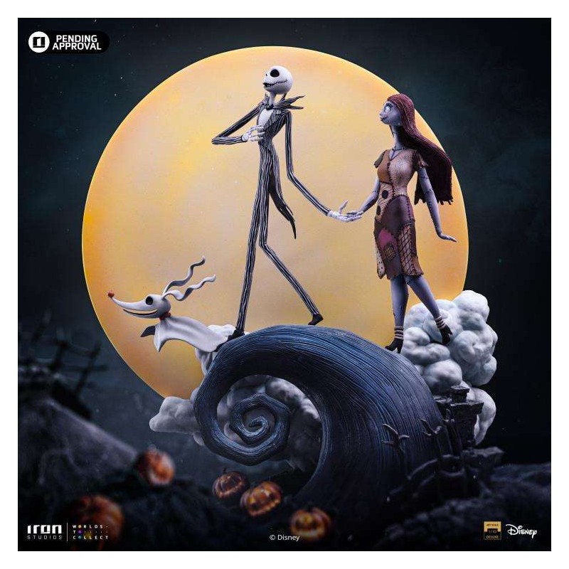 NIGHTMARE BEFORE CHRISTMAS JACK & SALLY ART SCALE DELUXE 1/10 STATUA FIGURE IRON STUDIOS