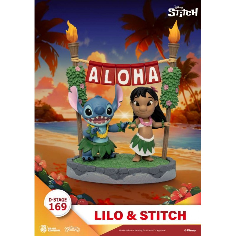 D-STAGE LILO AND STITCH DS-169 ALOHA STATUA FIGURE DIORAMA BEAST KINGDOM