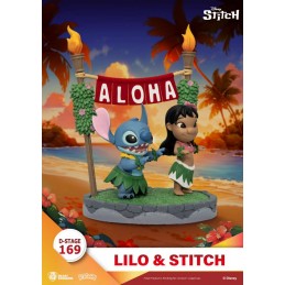 D-STAGE LILO AND STITCH DS-169 ALOHA STATUA FIGURE DIORAMA BEAST KINGDOM