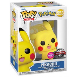 FUNKO FUNKO POP! POKEMON 553 PIKACHU FLOCKED BOBBLE HEAD FIGURE