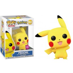 FUNKO FUNKO POP! POKEMON 553 PIKACHU FLOCKED BOBBLE HEAD FIGURE