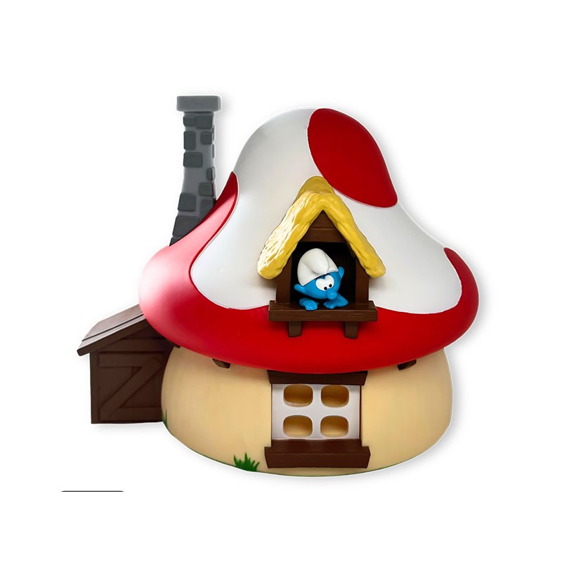 PLASTOY SMURFS MUSHROOM HOUSE PIGGY BANK FIGURE