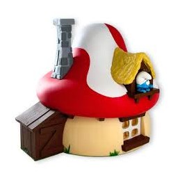 PLASTOY SMURFS MUSHROOM HOUSE PIGGY BANK FIGURE