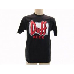 MAGLIA T SHIRT THE SIMPSONS DUFF BEER LOGO ROSSO NERA