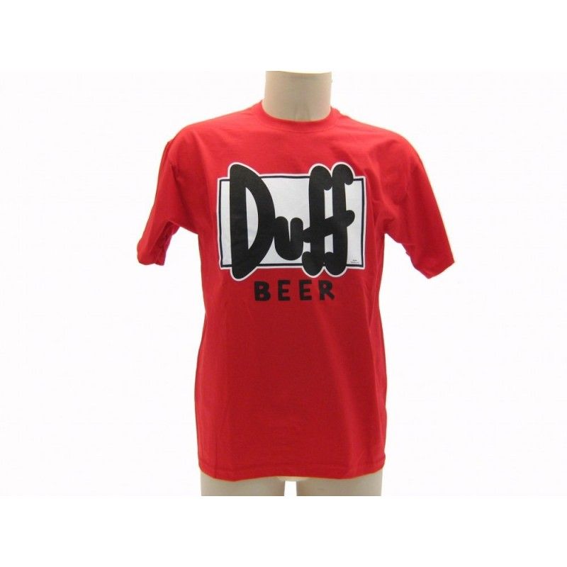 MAGLIA T SHIRT THE SIMPSONS DUFF BEER LOGO ROSSA