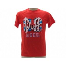 MAGLIA T SHIRT THE SIMPSONS DUFF BEER BANDIERA ROSSA