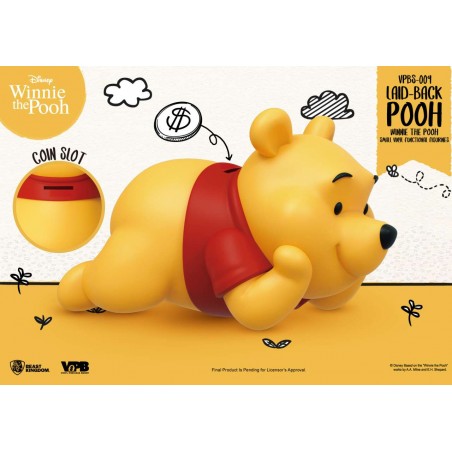 WINNIE THE POOH LAID BACK VINYL PIGGY BANK STATUA FIGURE SALVADANAIO