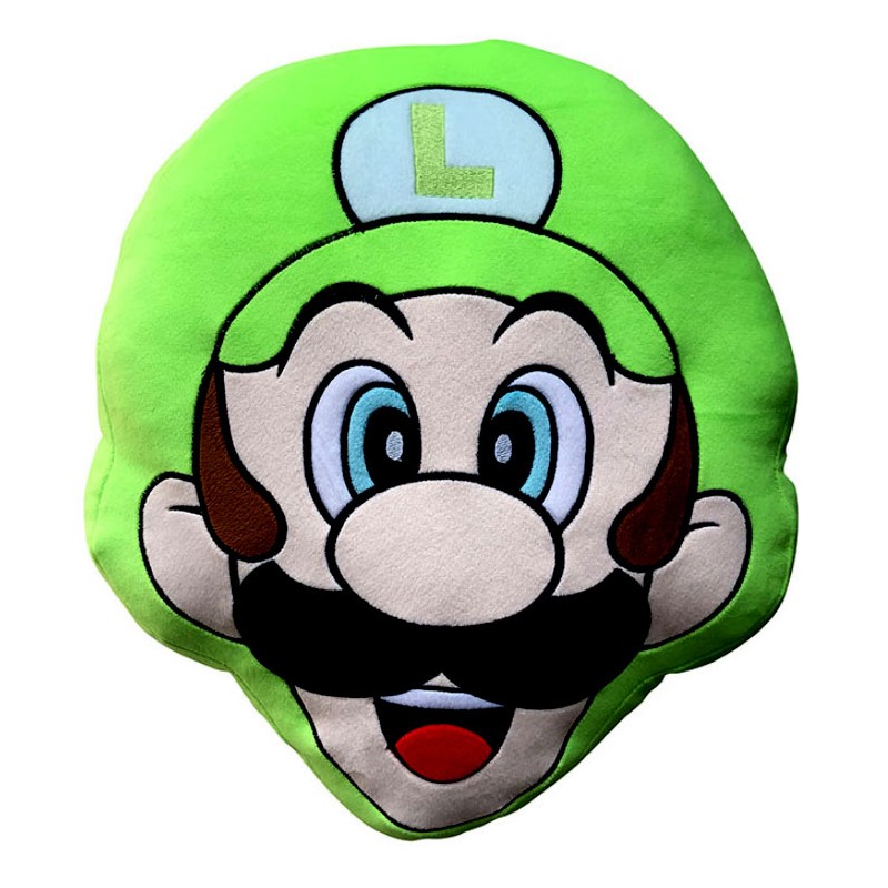 SUPER MARIO LUIGI HAPPY FACE 3D CUSCINO 40CM LYO