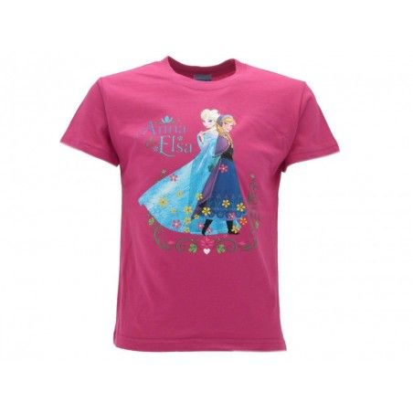 MAGLIA T SHIRT FROZEN ANNA ELSA INTERE FUCSIA