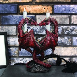 NEMESIS NOW ANNE STOKES DRAGON HEART VALENTINE'S EDITION CANDLE HOLDER RESIN STATUA FIGURE