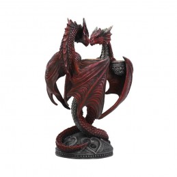 NEMESIS NOW ANNE STOKES DRAGON HEART VALENTINE'S EDITION CANDLE HOLDER RESIN STATUA FIGURE