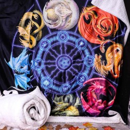 NEMESIS NOW ANNE STOKES DRAGONS OF THE SABBATS PILE BLANKET 160 X 140CM