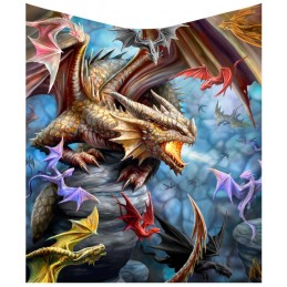 NEMESIS NOW ANNE STOKES DRAGON NEST PILE BLANKET 160 X 140CM