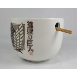 JUST FUNKY ATTACK ON TITAN SURVEY CORPS RAMEN BOWL WITH CHOPSTICKS