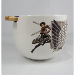 JUST FUNKY ATTACK ON TITAN SURVEY CORPS RAMEN BOWL WITH CHOPSTICKS