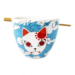 JUST FUNKY DEMON SLAYER MASK RAMEN BOWL WITH CHOPSTICKS