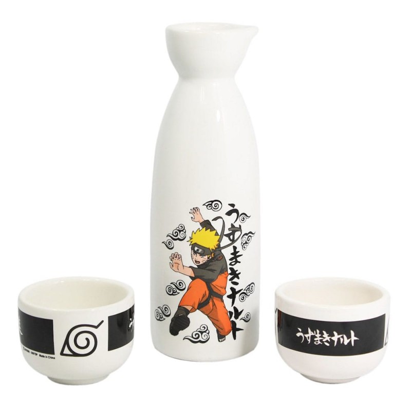 NARUTO SHIPPUDEN UZUMAKI NARUTO CERAMIC SAKE SET CARAFFA E TAZZINE JUST FUNKY