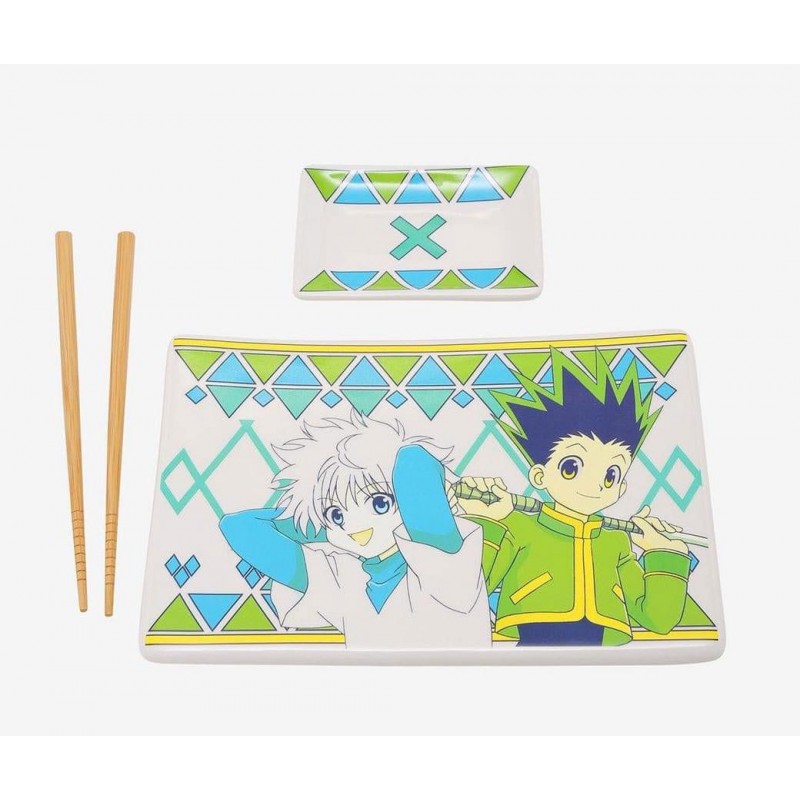 JUST FUNKY HUNTER X HUNTER GON KILLUA CERAMIC SUSHI SET WITH CHOPSTICKS