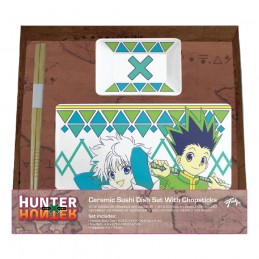 JUST FUNKY HUNTER X HUNTER GON KILLUA CERAMIC SUSHI SET WITH CHOPSTICKS