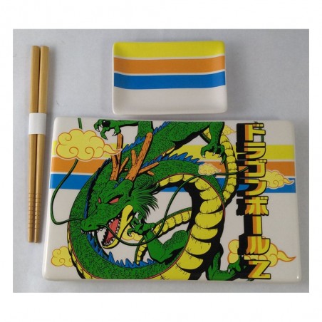 DRAGON BALL Z SHENRON CERAMIC SUSHI SET E BACCHETTE