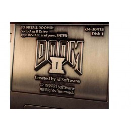 DOOM II COMMEMORATIVE FLOPPY DISC ANTIQUE SILVER EDITION REPLICA FANATTIK