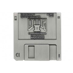 DOOM II COMMEMORATIVE FLOPPY DISC ANTIQUE SILVER EDITION REPLICA FANATTIK