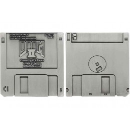 DOOM II COMMEMORATIVE FLOPPY DISC ANTIQUE SILVER EDITION REPLICA FANATTIK