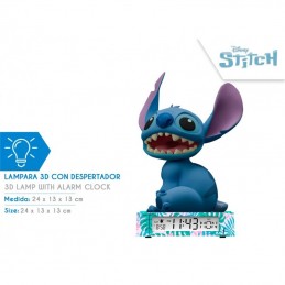 KIDS LICENSING DISNEY STITCH 3D LAMP WITH ALARM CLOCK