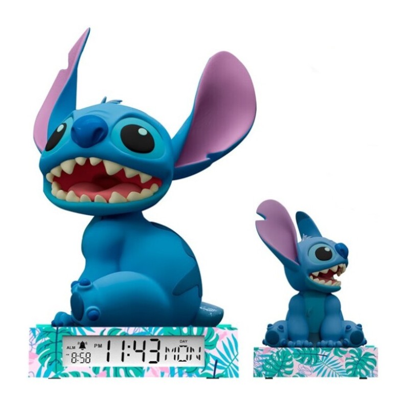 KIDS LICENSING DISNEY STITCH 3D LAMP WITH ALARM CLOCK