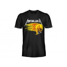 MAGLIA T SHIRT METALLICA PUSHEAD FLAMING SKULL