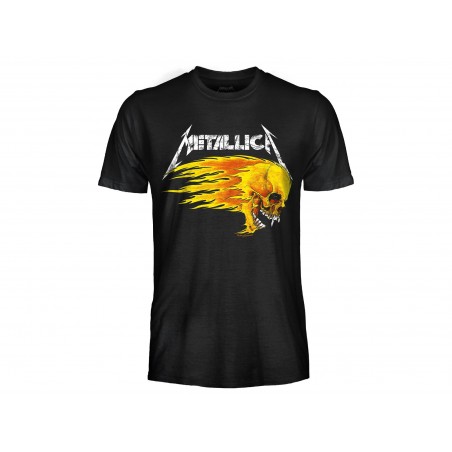 MAGLIA T SHIRT METALLICA PUSHEAD FLAMING SKULL